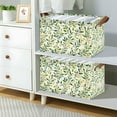 thumbnail image 2 of Yayeee Foldable Storage Basket for Shelves with Handles Set of 2 Waterproof Cloth Bins, Olive Leaf, 2 of 7