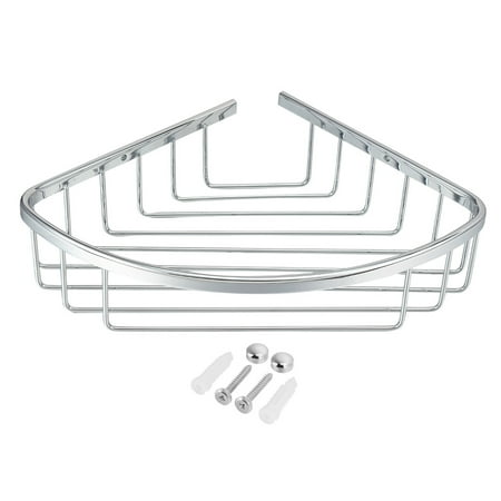 Uxcell 10.3-inchx7.6-inch Brass Bathroom Basket Shower Caddy Corner Shelf