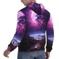 thumbnail image 6 of Pofeuu Purple Moon Tree Night Sky Print Mens Casual Hooded Collar Drawstring Hoodies Pullover Sweatshirts Casual Long Sleeve Shirts-3X-Large, 6 of 7