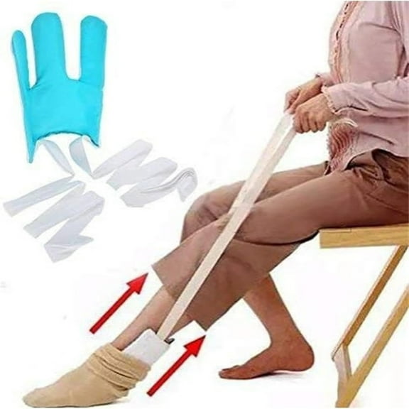 Vikudy Sock Threader Efficieint Sock Threader Sock Aid Sock Aid Device for Seniors Sock Aid Tool Sock Aid Device for Seniors Sock Helper Aide Tool Sock Assistant Device No Bending