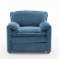 thumbnail image 4 of Kumix 38" Oversized Chenille Lounge Chair, Plush Reading Armchair with Thick Comfort Cushions, High Back Support & Wide Seat, Perfect Accent Chair for Modern Living Room, Compact Office, Blue, 4 of 7