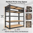 thumbnail image 4 of ZEUKMXOO 78"H Heavy Duty Storage Shelves, 5-Tier Adjustable Garage Shelving Unit with Dual-Sided Pegboard, Industrial Metal Rack for Warehouse, Basement, Kitchen & Pantry Organization, 4 of 9
