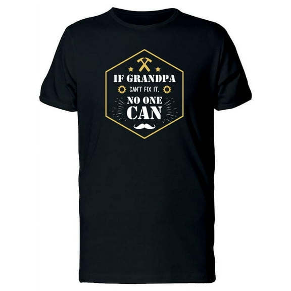 Smartprints Mens Graphic Tee - Grandpa Can't Fix It No One Can - Regular Fit 100% Cotton