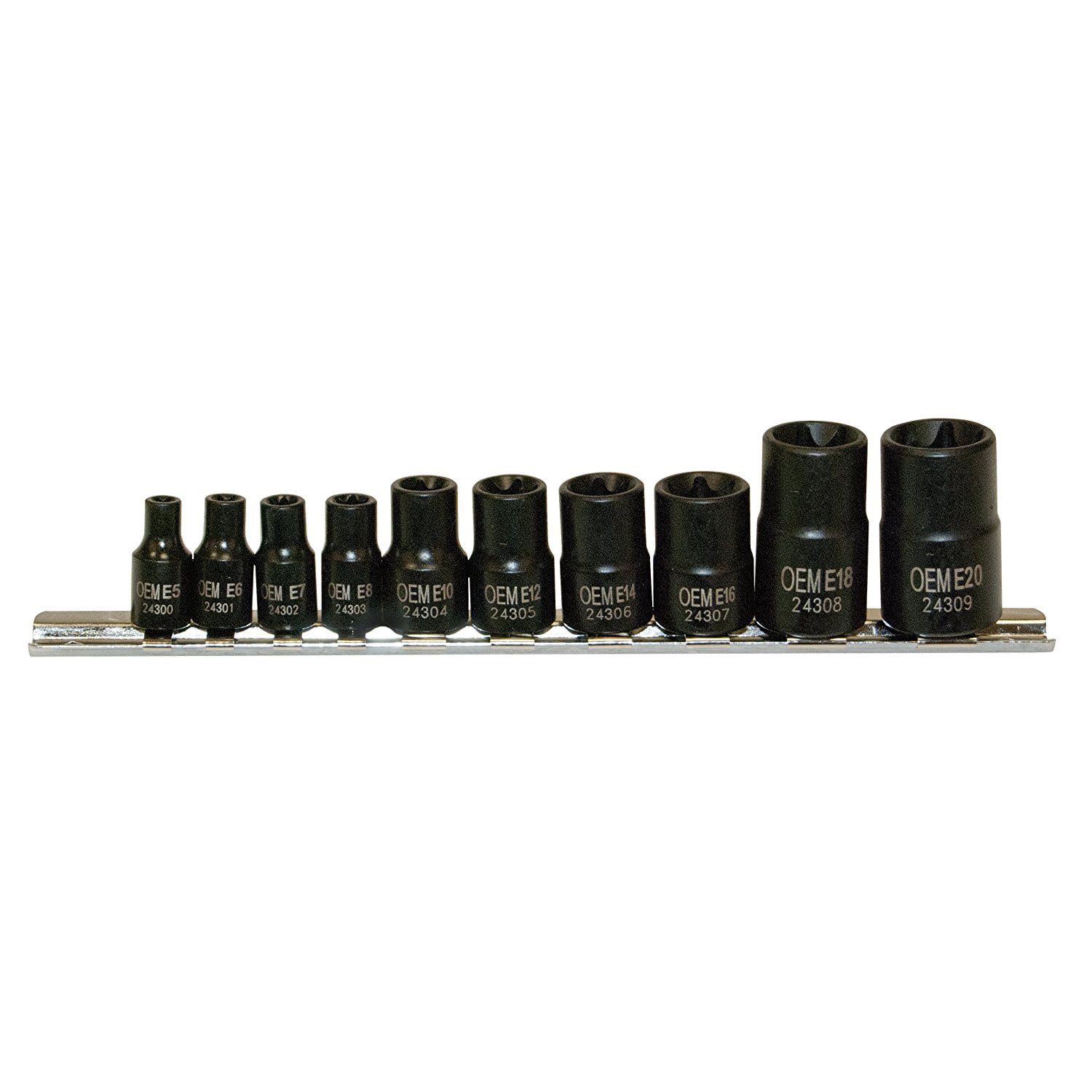 25954 Star Socket Set, 10Piece, Includes Sizes E5, E6, E7, E8, E10
