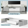 thumbnail image 3 of Modern Low Profile TV Stand with Storage Cabinet and Drawers, Minimalist Entertainment Center for 60 65 70 Inch TV, Low TV Media Console with Magnetic Doors for Living Room, Bedroom, Gray&White, 3 of 9