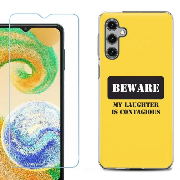 OneToughShield ® Compatible with Samsung Galaxy A15 5G, Shockproof Phone Case, with Tempered Glass Screen Protector - Laughter