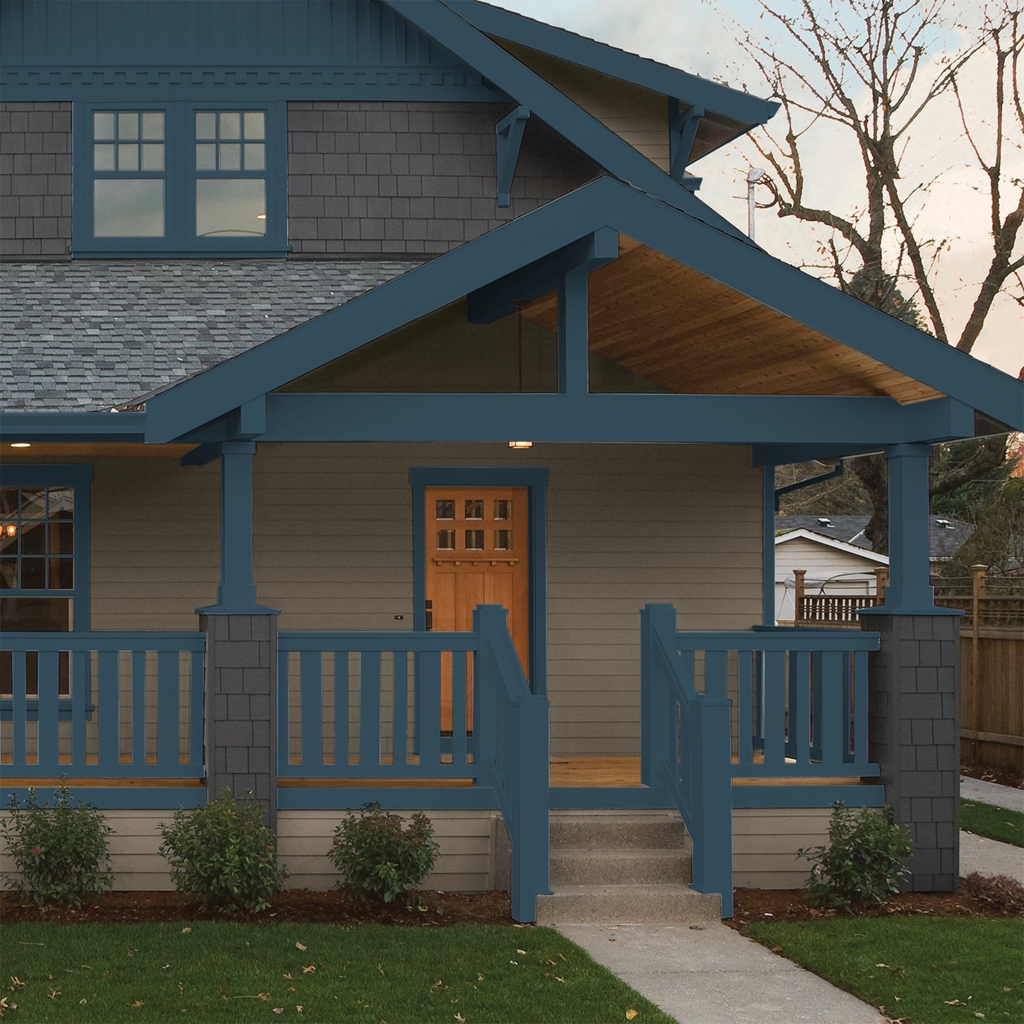 Glidden HEP Sailor's Coat / Blue Semi-Gloss Exterior Paint with Primer, 1 Quart
