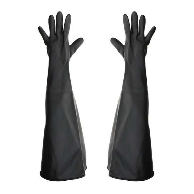 Guantes de látex de protección química, guante de caucho natural, para entornos mecánicos y químico 60 cm Negro Sunnimix Guantes de trabajo de goma