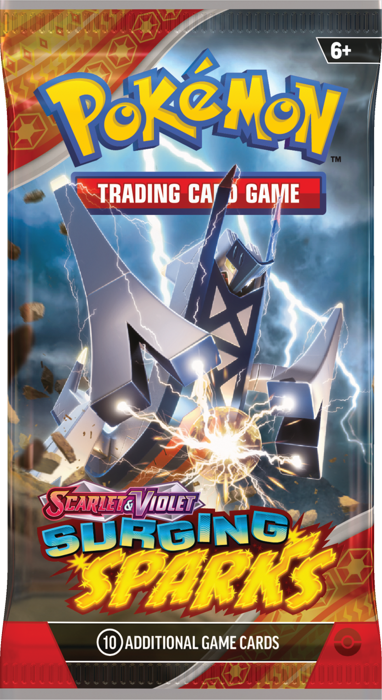 Pokémon Scarlet and Violet Surging Sparks Booster Pack, 10 Cards