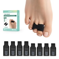Welnove Hammer Toe Straightener, 8 Pack Broken Toe Wraps,Hammer Toe Corrector for Women,Toe Splints for Crooked Toes,Size M,Black
