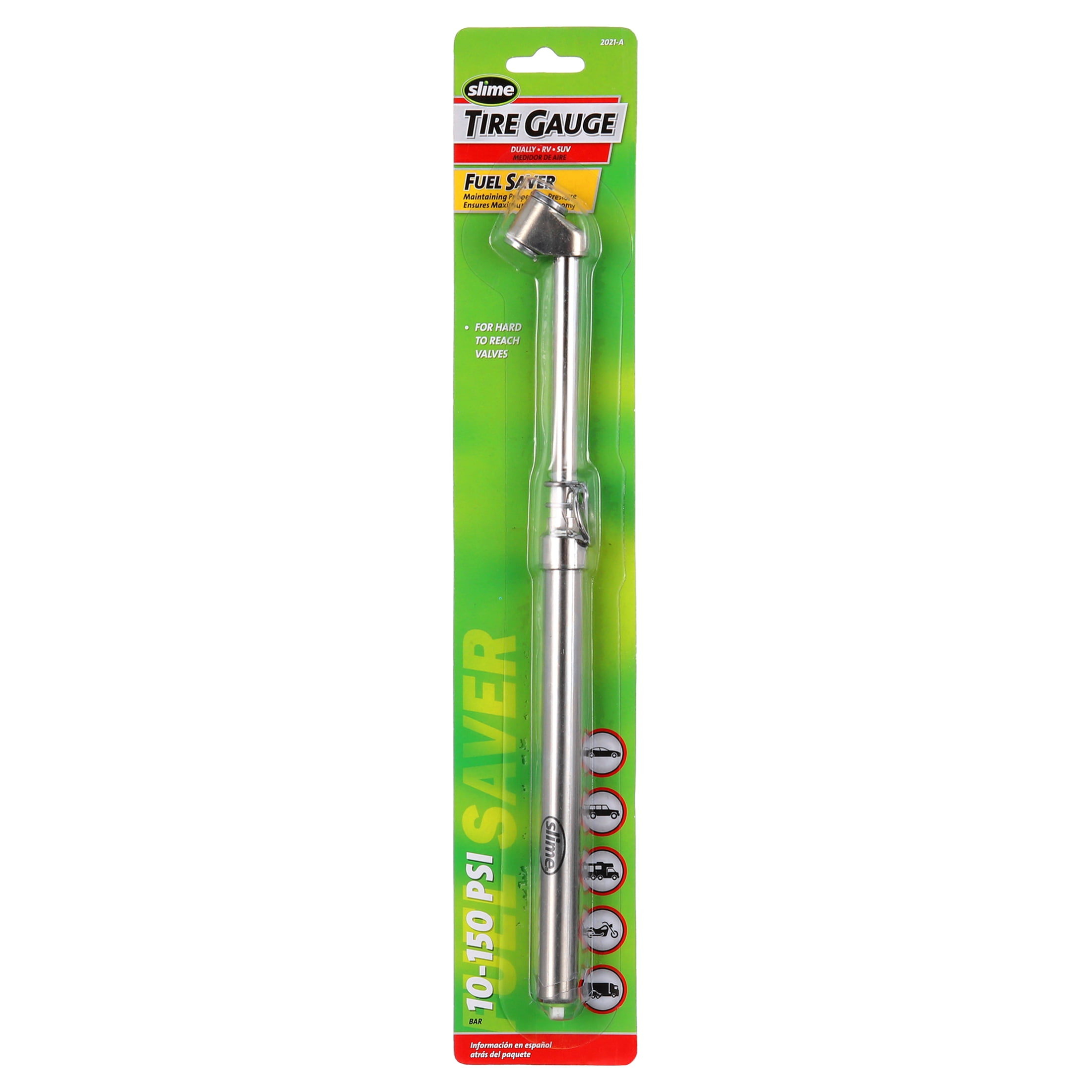 Slime 10-150 Psi Dual Head Truck and SUV Pencil Tire Gauge - 2021a