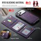 thumbnail image 5 of Case For IPhone 17 Pro Funda Protectora RFID de 6,3" con Ranuras para 7 Tarjetas Magsafe, Soporte 2 en 1, Funda Protectora de Cuero Desmontable a Prueba de Golpes, Morado, For IPhone 17 Pro, 5 of 7