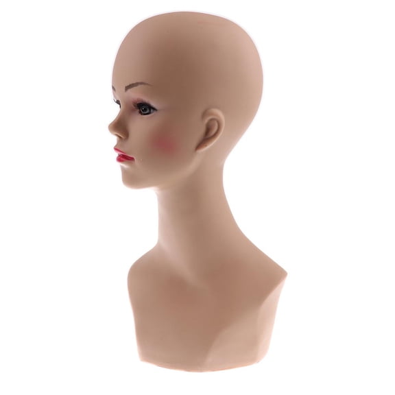 1 Piece Female Head With Base Stand - Model Head For Displaying Hair, Hats and Hairpiece Great For Home Use