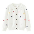 thumbnail image 3 of XXWXYD Kids Boys Girls Cardigan Sweater Long Sleeve with Button Front Knit Embroidery, School 𝖴niform Cardigan Jacket Top, Soft and Stylish, 3 of 9