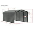 thumbnail image 4 of Arrow 10 x 20 x 7 ft Charcoal Steel Carport With 2 Side Wall Kit, 4 of 15