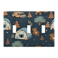 thumbnail image 2 of 2 Gang Light Switch Cover Plate Bear Tree Car Tents Wall Plate Decorate Electrical Outlet Cover Plates 4.56”x4.48”, 2 of 8