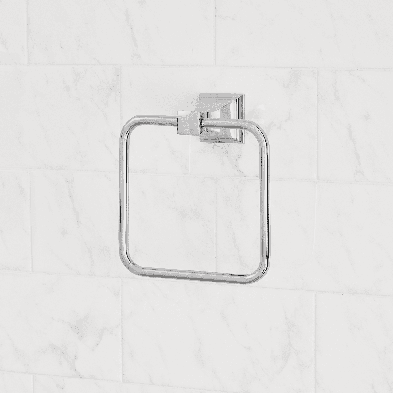 (2 pack) Better Homes and Gardens Chandler Towel Ring, Wall Mounted Bathroom Towel Holder, Chrome
