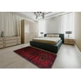 thumbnail image 4 of Ahgly Company Indoor Square Contemporary Dark Scarlet Red Abstract Area Rugs, 3' Square, 4 of 6