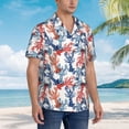 thumbnail image 3 of Pofeuu Red Lobster Print Hawaiian Shirt for Men Sleeves Casual Button Down Summer Beach Dress Shirts T-Shirts,XX-Large, 3 of 7