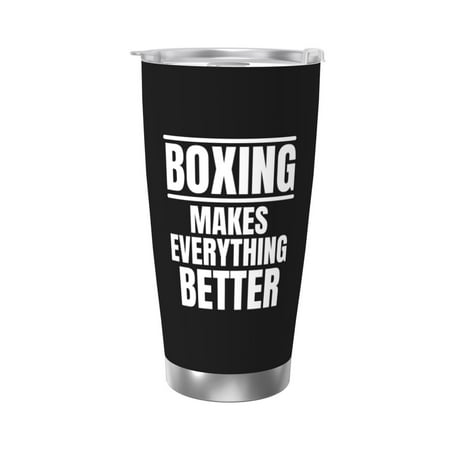 

Boxing Makes Everything Better 20 Oz Water Bottle Insulated Tumblers Stainless Steel Cups Double Wall Tumbler with Lid