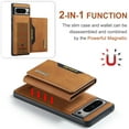 thumbnail image 6 of 2 In 1 Wallet Case Compatible with Google Pixel 8 Pro, Premium PU Leather Phone Case Back Cover Magnetic Detachable with Trifold Wallet Card Holder Pocket for Google Pixel 8 Pro, Brown, 6 of 10