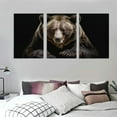 thumbnail image 3 of Nawypu Canvas Wall Art for Living Room Bear Black Pictures Posters Printing Modern Bedroom Animal Prints Decor With Framed 12''x16''X3 Panels, 3 of 4