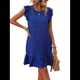 thumbnail image 2 of Vestidos de Verano para Mujer, Cuello Redondo, Corta, Dobladillo con Volantes, Vestido Informal Tipo Blusón, Azul XXL, 2 of 7