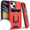 thumbnail image 1 of Kaleidio Case For iPhone 13 Pro (6.1") [Robust Hybrid] Protective Card Slot [Magnetic Ring Stand] Impact Cover [Red/Black], 1 of 2