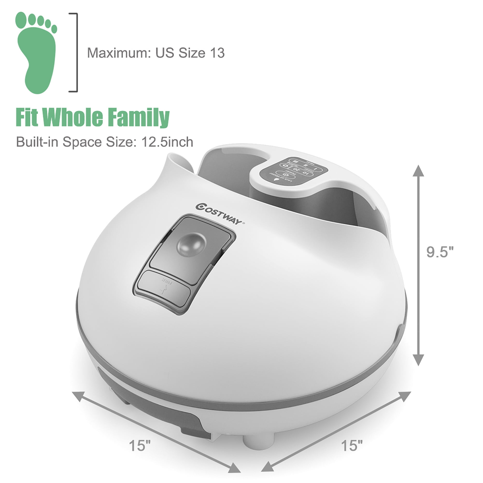 Costway Steam Foot Spa Bath Massager Foot Sauna Care w/Heating Timer  Electric Rollers Gray | Walmart Canada