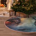 thumbnail image 6 of Daiia White And Red Storm Dragon Drawing Merry Christmas Tree Skirt , Xmas Large Lace-up Tree Skirt, Santa Snowflakes Rustic Home Decorations New Year Party Farmhouse Decor-30", 6 of 7
