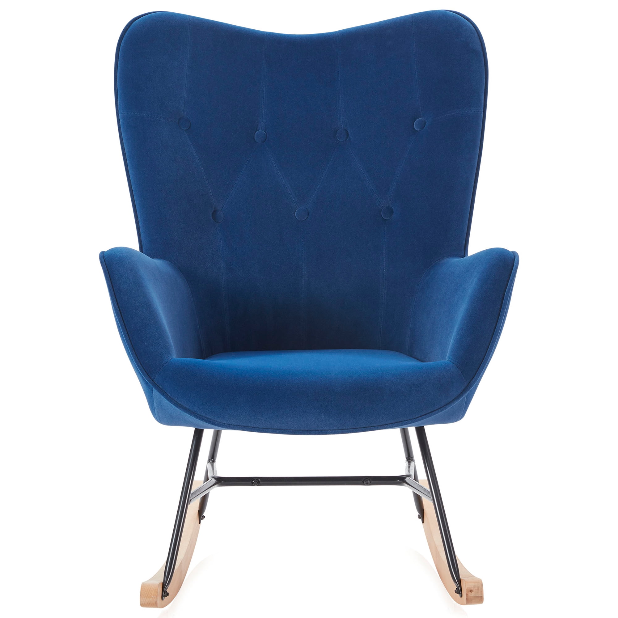 BELLEZE Modern Rocking Chair Tufted Upholstered Velvet Accent