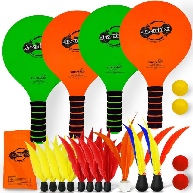 Juego de pádel Jazzminton Select Double con 4 palas y 11 pajaritos