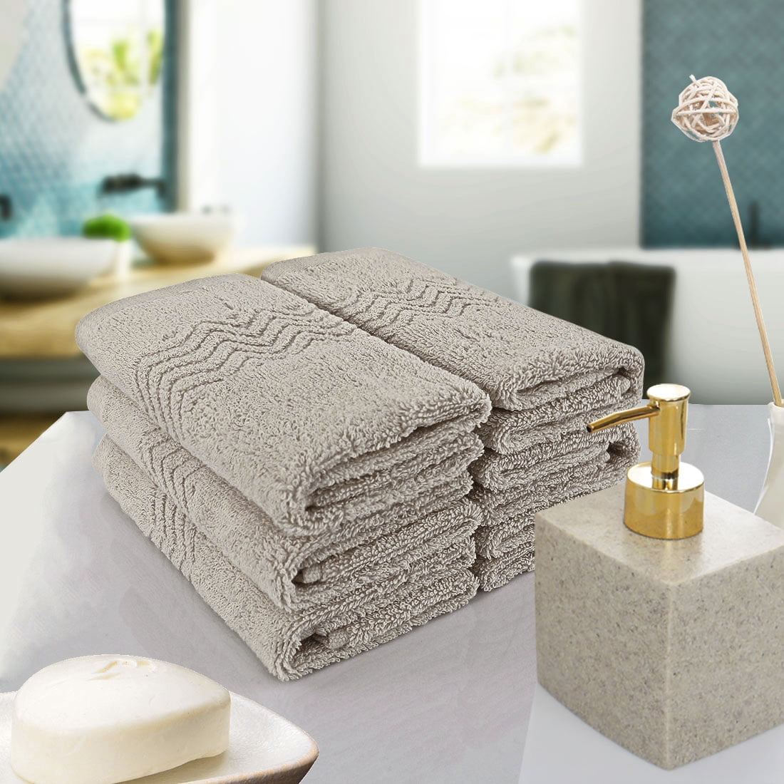 Wovilon Cotton Washcloths for Bathroom Light Soft Absorbent Luxury  Washcloths 75X35cm Shower Towel Hand Towel Face Towel Wash Rag for Washing
