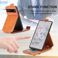 thumbnail image 3 of Zipper Wallet Case for Google Pixel 6A with Card Holder Slot, PU Leather Adjustable Kickstand Flip Handbag Phone Cover for Google Pixel 6A SDLL Orange, 3 of 14