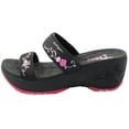 thumbnail image 2 of GP Wedge Platform Slide Sandals for Women: 8531 Black Fuchsia, EU37 (US Size 6 - 6.5), 2 of 8