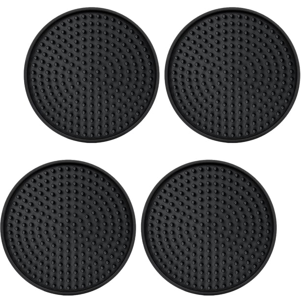4 posavasos para bebidas, posavasos negros para mesa de café, juego de posavasos suaves, posavasos para mesa de centro para bebidas absorbentes