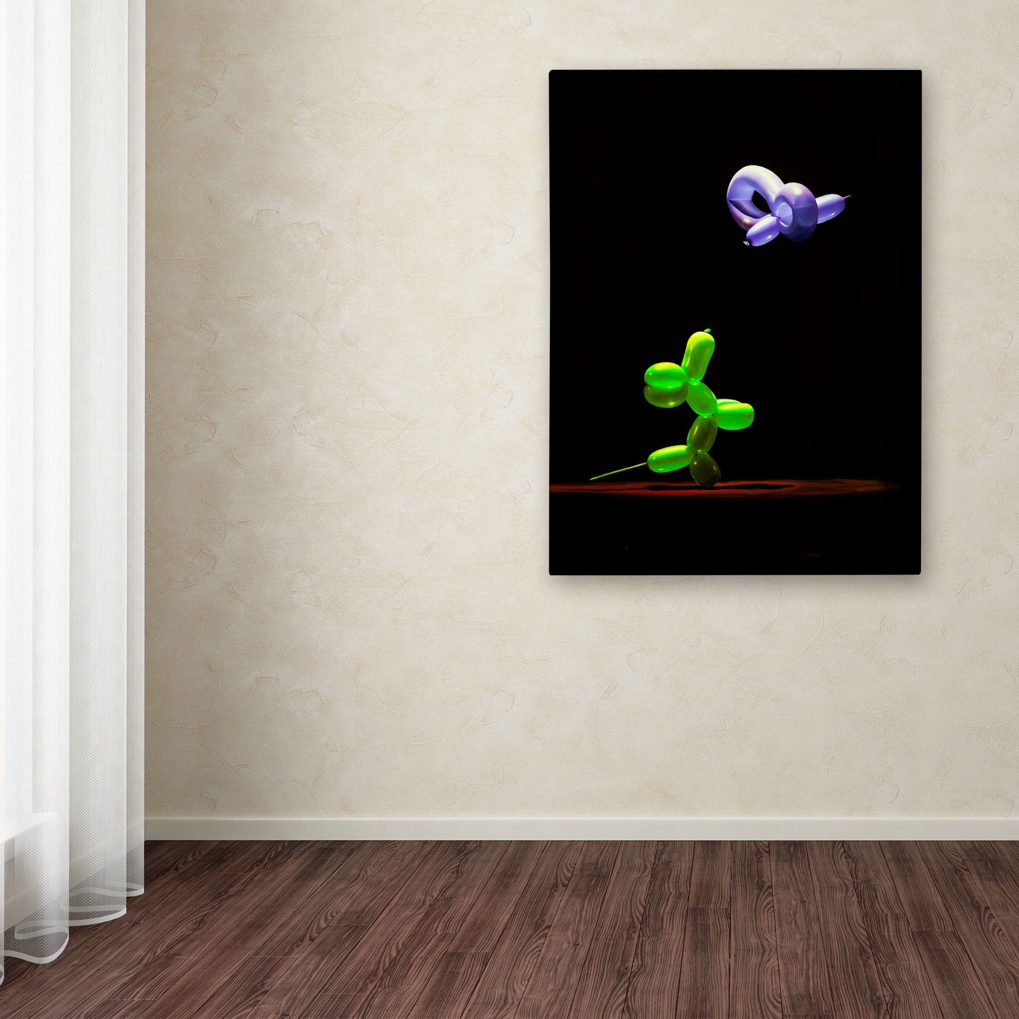 Trademark Fine Art "Balloon Puppy and Hummingbird" Canvas Art by Roderick Stevens