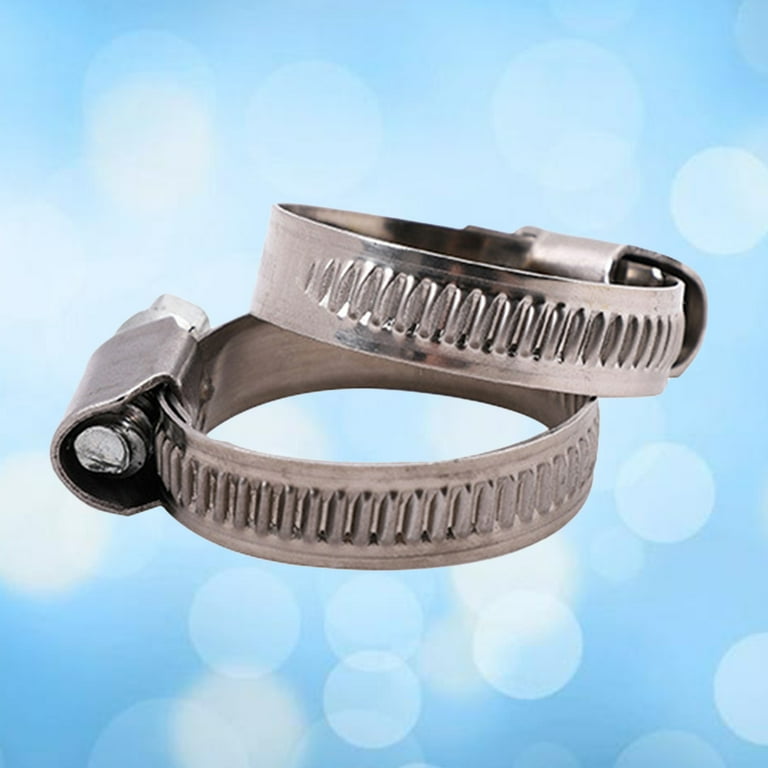 2pcs Wire Hose Clamp Adjustable Stainless Steel Pipe Clamp