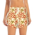thumbnail image 2 of Fuzoiu Scandinavian Alphabet2 Print Women's Athletic Shorts, Double-Layer Running Shorts with Pocket,Women's Workout Shorts for Yoga, Gym, and Workouts-Small, 2 of 7