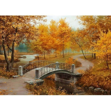 Dimensions Felt Embroidery Kit - 5D Diamond Painting Embroidery Landscape Cottage Cross Crafts DIY Kit