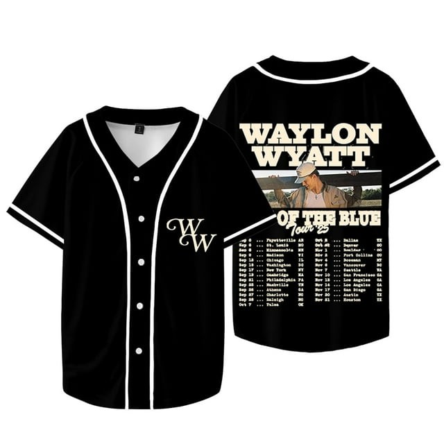 Waylon Wyatt Out Of The Blue Tour Veste de Baseball Tee Unisexe Col en V Manches Courtes T-Shirts
