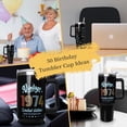 thumbnail image 4 of 50th Birthday Gifts for Men Women - 1974 50th Birthday Tumbler Cup for Him Her - Turning 50 Year Old Gifts Idea for Mom, Dad, Wife, Husband, Uncle, Aunt - Black 40 Oz Tumbler with Handle and Straw, 4 of 6