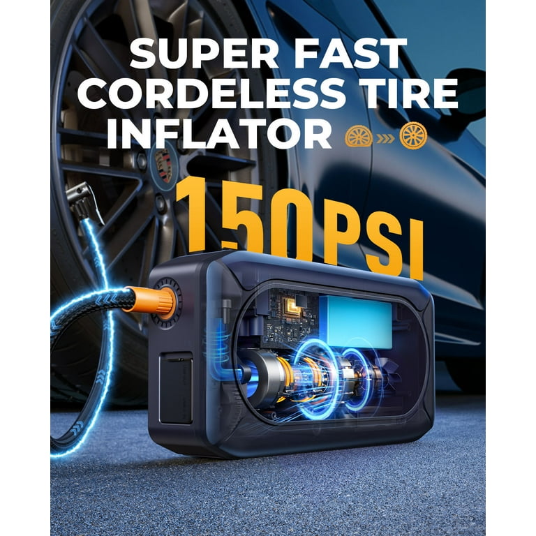 BUTURE 4500A Car Jump Starter with Air Compressor, 12V Battery