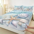 thumbnail image 3 of jejeloiu Ocean Coral Starfish Twin Sheet Sets,Ocean Animal Sealife Twin Fitted Sheet,Sea Beach Flat Sheet,Lightweight Room Decoration,3 Pieces, 3 of 7