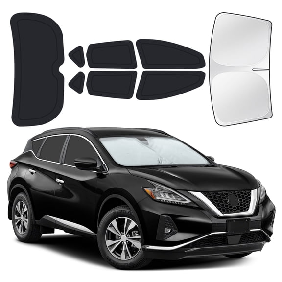 8PCS Full Car Window Sunshade Set for Nissan Murano 2015-2024, Custom-Fit Privacy Shades for Front, Side & Rear Windows, Heat-Blocking Window Covers for Camping, Travel & Daily Use