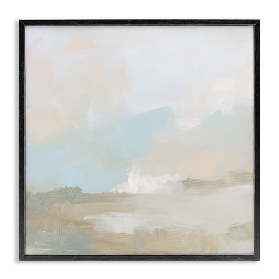 Stupell Industries Contemporary Soft Beige Abstract Scene Black Framed Giclee Art, 17 x 17, by June Erica Vess