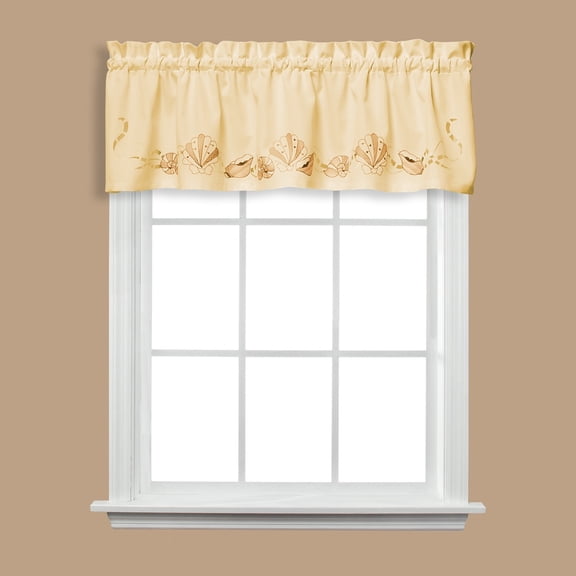 Saturday Knight Ltd Seabreeze Linen Textured Window Valance - 57x13", Sand