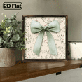 thumbnail image 5 of 2D Flat - 1pc 2D Flat Wooden Wall Sign Green Bow, Floral Vine Background, Watercolor Hand-Painted Style Wall Art 8x8in Prints for Home Decor, Perfect Festive Gift for Valentine'S Day, New Year, 5 of 9