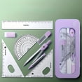 thumbnail image 3 of Ensemble d'Outils de Mesure et de Dessin 7-en-1 avec Règle de Protracteur de Boussole et Gomme, 3 of 7