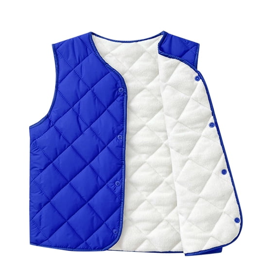 Jackets for Girls Boys Size 4-5 Years Children Kids Baby Solid Sleeveless Vest Outer Outfits Clothes Blue Jacke